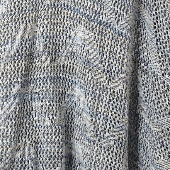 Catherines Open Knit Sweater 3/4 Sleeve Blue Gray Women's 4X Made in U.S.A. - Picture 3 of 12